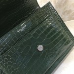 YSL Sunset Chain Croc Bag Green