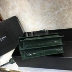 YSL Sunset Chain Croc Bag Green