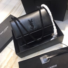 Replica YSL Sunset Chain Bag black