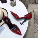 YSL Anja D Orsay Pumps in Patent Leather Red