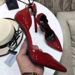 YSL Anja D Orsay Pumps in Patent Leather Red