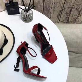 YSL opyum sandals in patent leather with black heel red