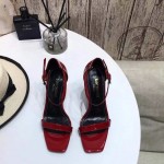 YSL opyum sandals in patent leather with black heel red