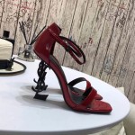 YSL opyum sandals in patent leather with black heel red